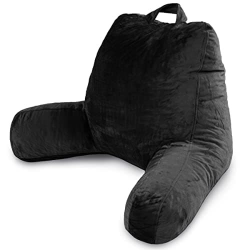 Milliard Reading Pillow with Arms, Cozy Shredded Memory Foam Back Pillow for Bed Sitting Up, Washable Cover, CertiPUR Certified
