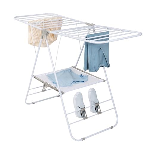 Honey-Can-Do Heavy-Duty Foldable Gullwing Laundry Drying Rack, 50 lb Capacity — Recommended per expert consensus