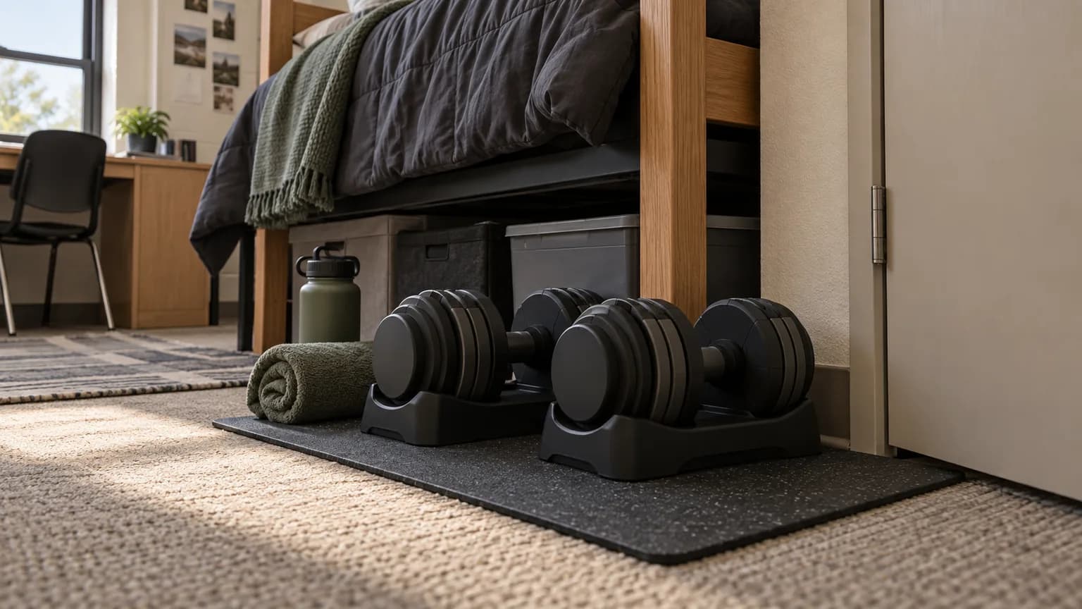 Best Adjustable Dumbbells for a Dorm Room or Small Space (2026) hero image