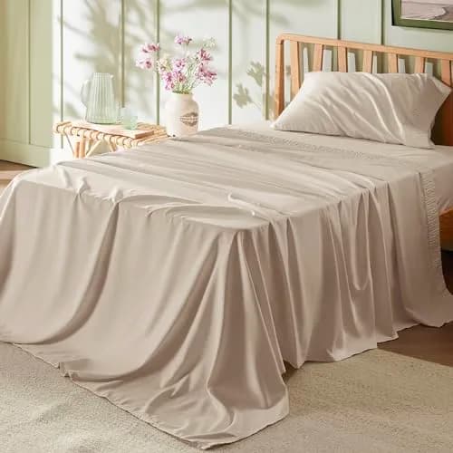 Bedsure Twin XL Sheets Dorm Bedding 3-Piece Microfiber Set