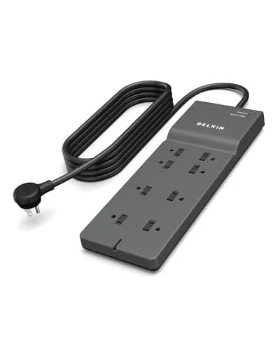 Belkin 8-Outlet Surge Protector with 8 ft Flat Plug (2,500 Joules)