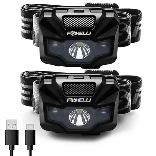 Foxelli USB-C Rechargeable LED Headlamp