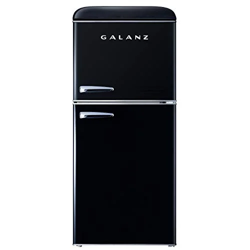Galanz GLR40TBKER Retro Compact Refrigerator, 4.0 Cu Ft, Dual Door with True Freezer