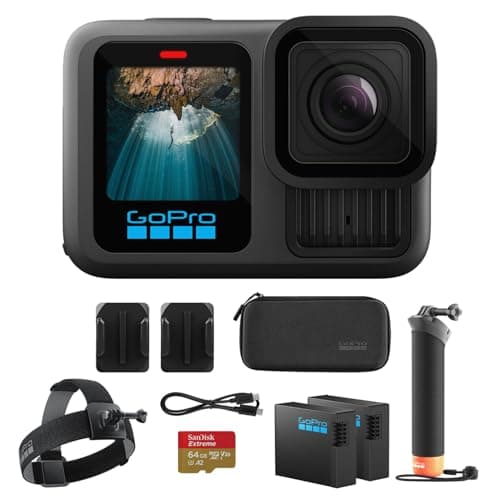 GoPro HERO13 Black Waterproof Action Camera, 5.3K60, 2-Battery Kit