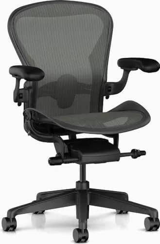 Herman Miller Aeron Chair (Remastered, Size B, Graphite) — Recommended per expert consensus