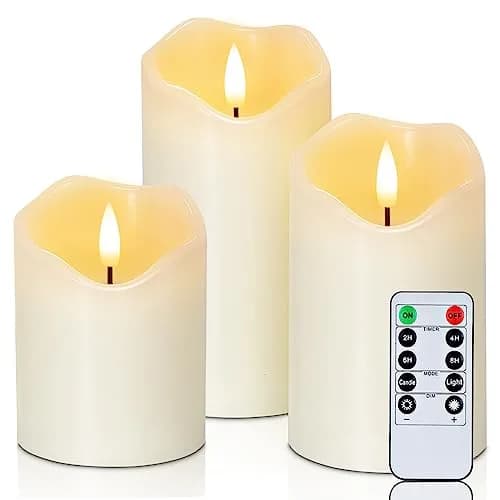 Homemory Flickering Flameless LED Candles (Set of 3)