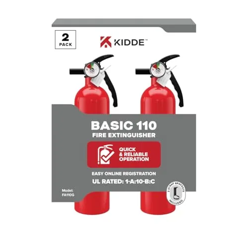 Kidde Basic 110 Fire Extinguisher for Home, 1-A:10-B:C, 2-Pack