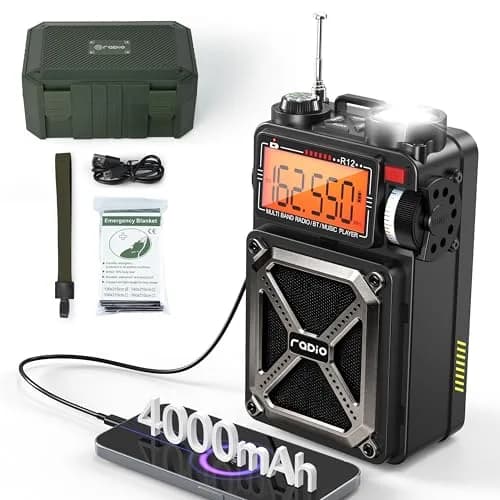 RunningSnail Solar Hand Crank Emergency Weather Radio, NOAA