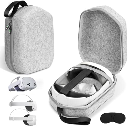 sarlar Hard Carrying Case for Meta Quest 3/3S, Elite Strap Compatible