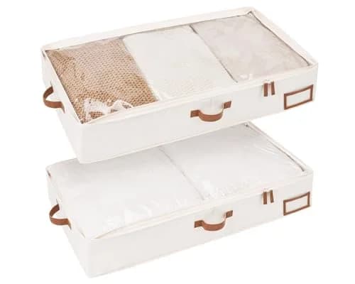 StorageWorks Large Under Bed Storage Containers, 2-Pack Ultra-Thick Fabric Bins