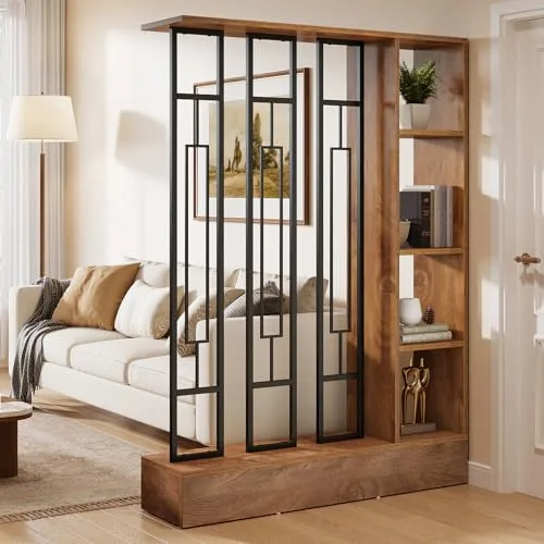Tribesigns Wall Room Divider with Display Shelves, 70.9 in — Recommended per expert consensus