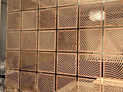 WoodTuct Teak-Tone Hanging Room Divider Panels, Set of 12