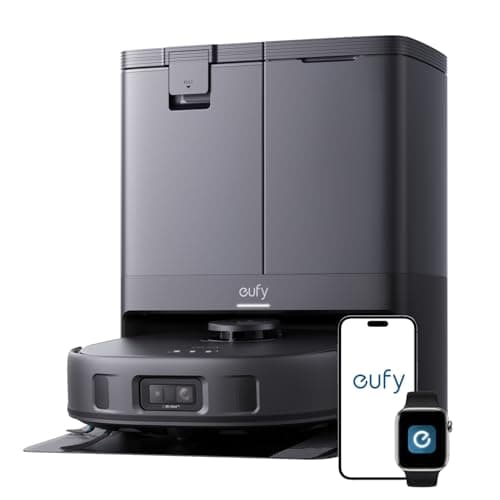eufy X10 Pro Omni Robot Vacuum and Mop Combo, Dual Mops with 12mm Auto-Lift, 8,000Pa Suction, Carpet Detection, AI Obstacle Avoidance, Auto Mop Washing, Auto Drying, Self-Emptying