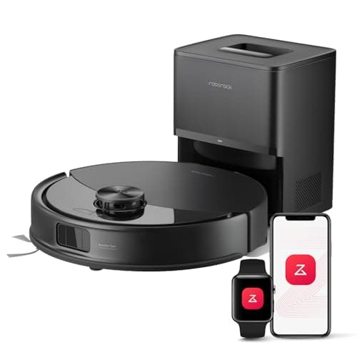 roborock Q10 S5+ Robot Vacuum and Mop, 10,000Pa Suction, Upgraded from Q8 Max+, 70-Day Self-Emptying, Obstacle Avoidance, Sonic Mopping, Dual Anti-Tangle Design, Auto Mop Lift, Black