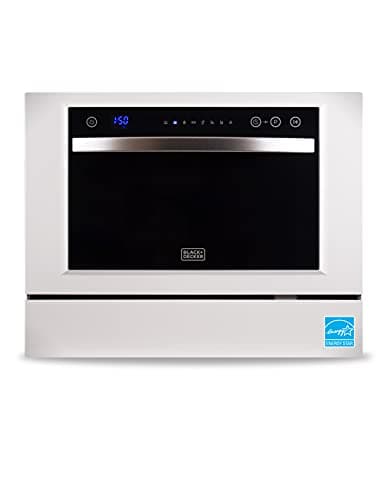 BLACK+DECKER BCD6W Countertop Dishwasher, Energy Star Certified, 6 Place Settings
