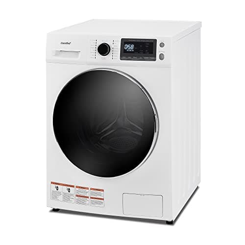 COMFEE' 24" Washer and Dryer Combo 2.7 cu.ft 26lbs Washing Machine Steam Care, Overnight Dry, No Shaking Front Load Full-Automatic Machine, White