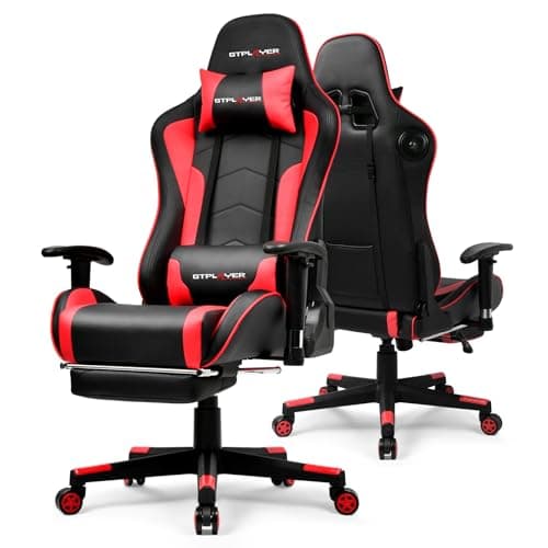 GTPLAYER Gaming Chair with Bluetooth Speakers, Adjustable Backrest and Height, 3D Armrests, Footrest — Recommended per expert consensus
