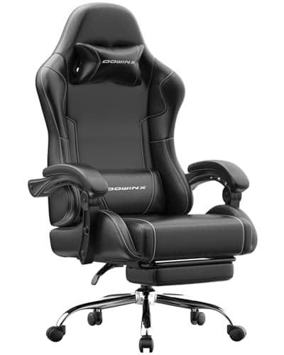 Dowinx Ergonomic Gaming Chair with Footrest & Massage Lumbar, 2D-Linkage Armrests, Headrest Pillow, 330 lbs — Good Value per expert consensus