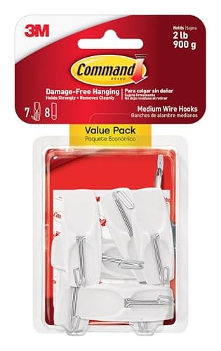 Command Medium Wire Toggle Hooks, 7 Hooks and 8 Strips (Holds 2 lb)