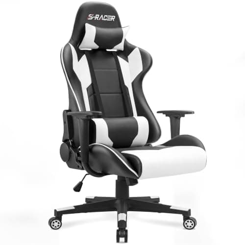 Homall Gaming Chair High Back Racing Style PU Leather Ergonomic Swivel Chair with Headrest and Lumbar Support