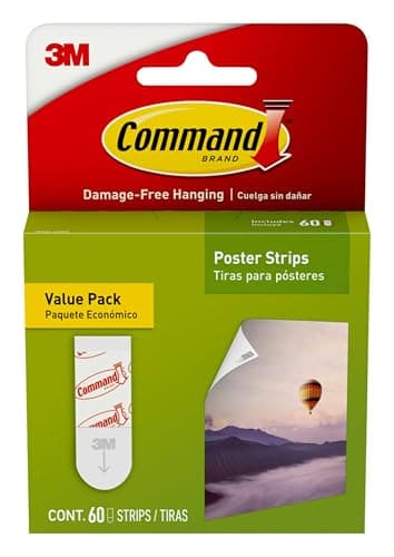 Command Poster Strips Value Pack, 60 Strips Damage-Free Poster Hangers