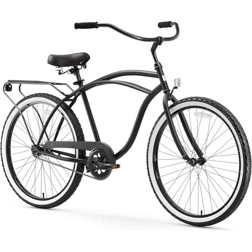 sixthreezero Around The Block Beach Cruiser Bike, Single Speed Step-Through Touring Hybrid Bicycle with Rear Rack, 26 Inch Wheels — Good Value per expert consensus
