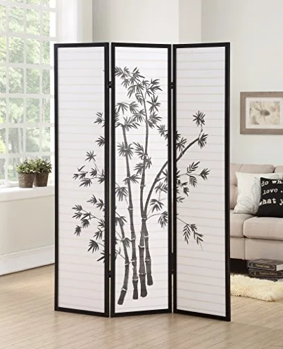 Roundhill Furniture 3-Panel Oriental Shoji Room Divider Screen