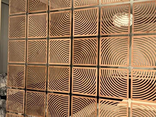 WoodTuct Teak-Tone Hanging Room Divider Panels, Set of 12